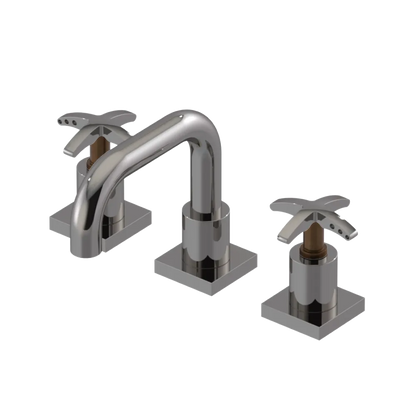 Rubinet Widespread Lav. Set. with Genesis spout (less drain) Polished Nickel