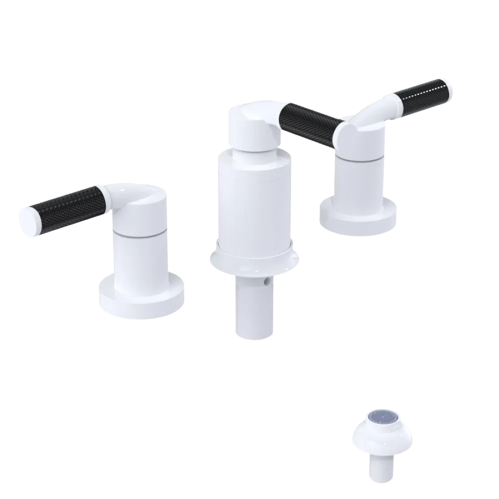 Rubinet Bidet Fitting with Spray, Diverter, and Vacum Breaker (Less Drain) White