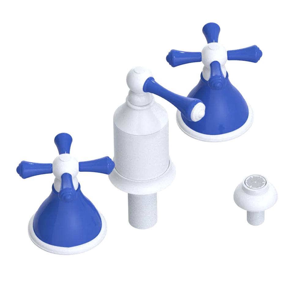 Rubinet Bidet Fitting with Spray, Diverter, and Vacum Breaker (Less Drain) White