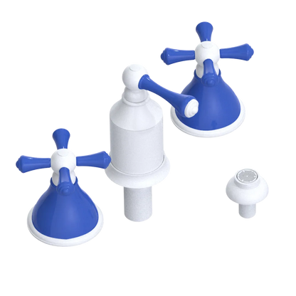 Rubinet Bidet Fitting with Spray, Diverter, and Vacum Breaker (Less Drain) White