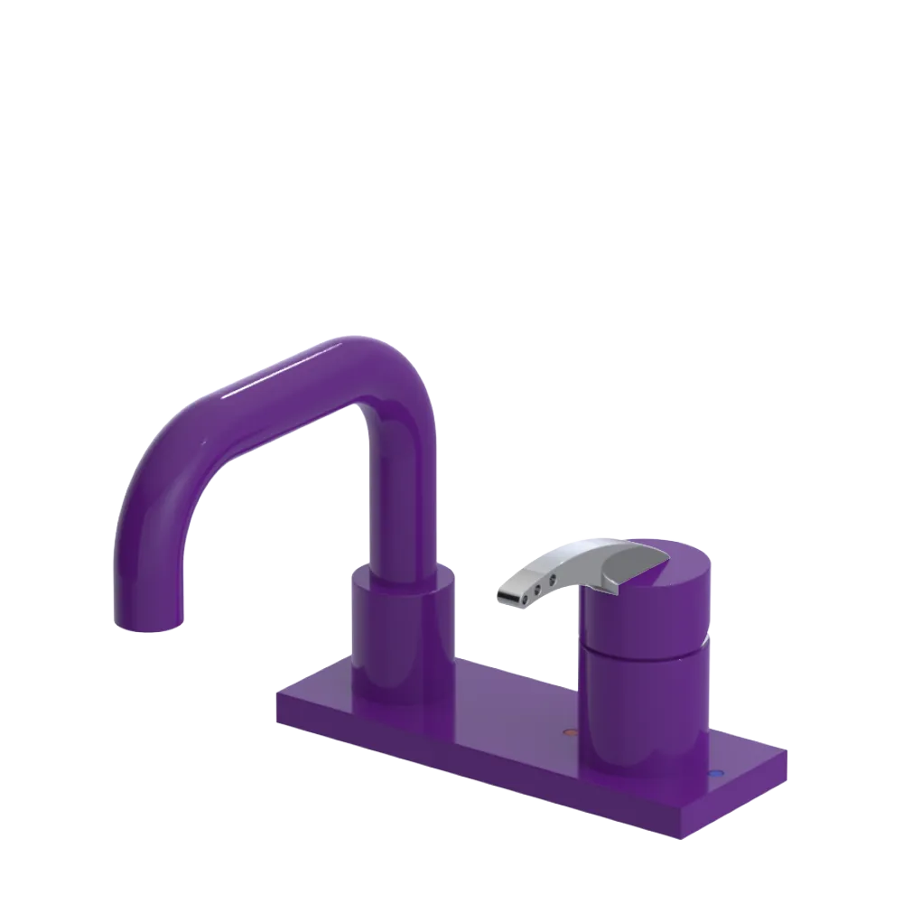 Rubinet 4" Centre Single Control Lav. Set. with Genesis spout (less drain) Purple Haze