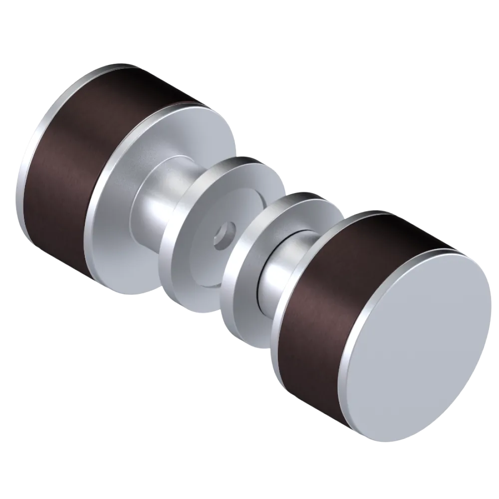 Rubinet Shower Door Knob (set) Satin Chrome