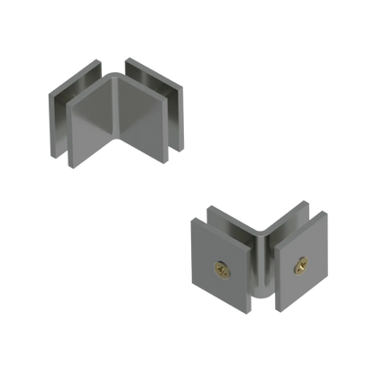 Rubinet 90 Glass to Glass Open Face Satin Nickel