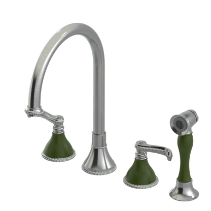 Rubinet Widespread Kitchen Set with Hand Spray Satin Nickel
