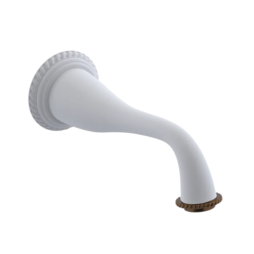 Rubinet Tub Filler Spout Wall Mount Matt White
