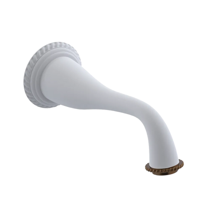 Rubinet Tub Filler Spout Wall Mount Matt White