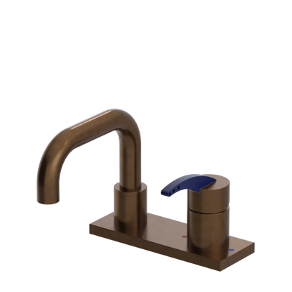 Rubinet 4" Centre Single Control Lav. Set. with Genesis spout (less drain) Tuscan Brass
