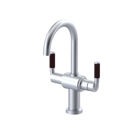 Rubinet Single Hole Dual Handle Lav. Set. (less drain) Satin Chrome