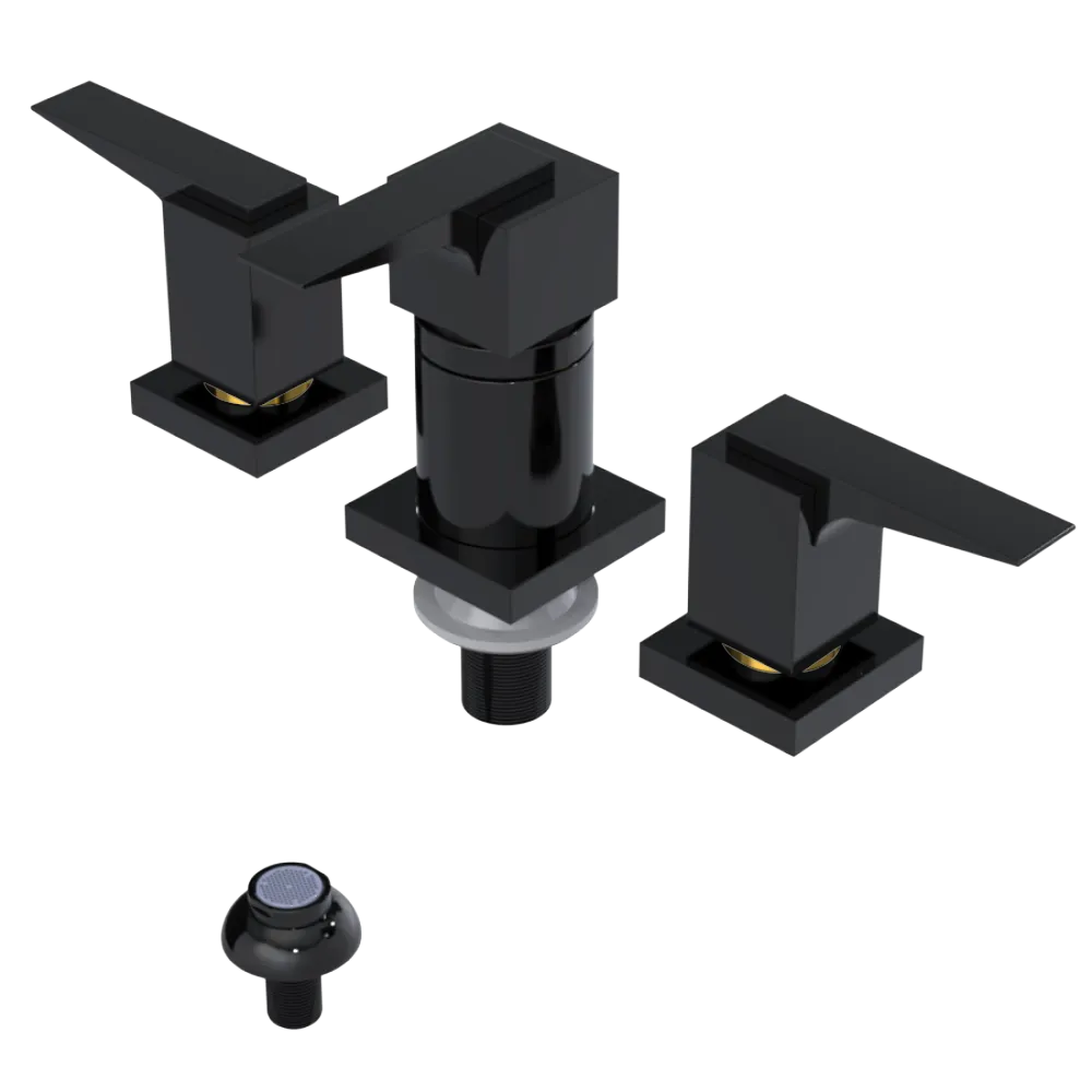 Rubinet Bidet Fitting with Spray, Diverter, and Vacuum Breaker (less drain) Black