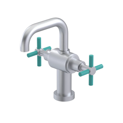Rubinet Single Hole Dual Handle Lav. Set. (less drain) Satin Chrome