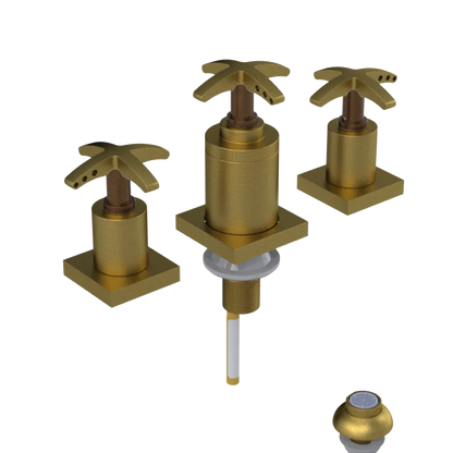 Rubinet Bidet Fitting with Spray, Diverter, and Vacuum Breaker (less drain) Antique Brass Matt