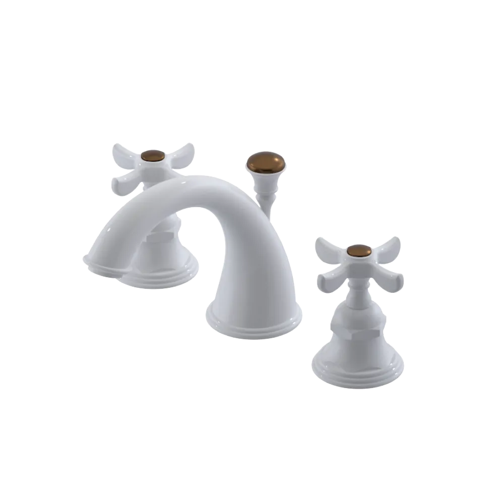 Rubinet Widespread Lav. Set. (less drain) White