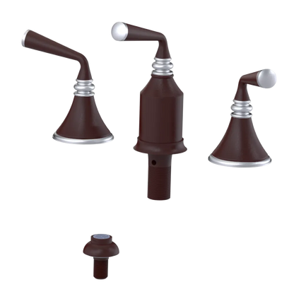 Rubinet Bidet Fitting with Spray, Diverter, and Vacum Breaker (Less Drain) Bordeaux