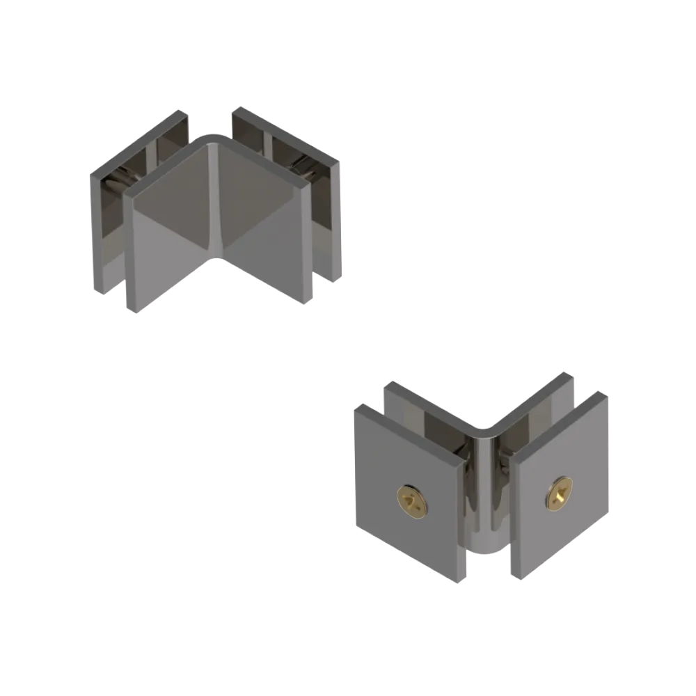 Rubinet 90 Glass to Glass Open Face Polished Nickel