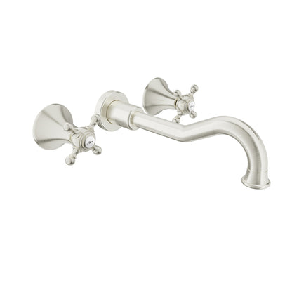 Baril Two handles wall-mounted lavatory faucet, drain not included