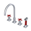 Rubinet Widespread Kitchen Set with Hand Spray Satin Chrome