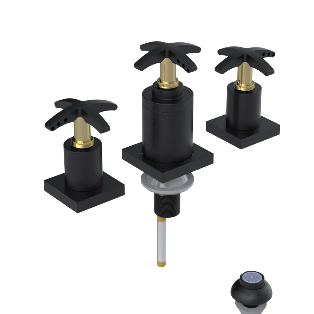 Rubinet Bidet Fitting with Spray, Diverter, and Vacuum Breaker (less drain) Matt Black