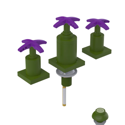 Rubinet Bidet Fitting with Spray, Diverter, and Vacuum Breaker (less drain) Green Envy