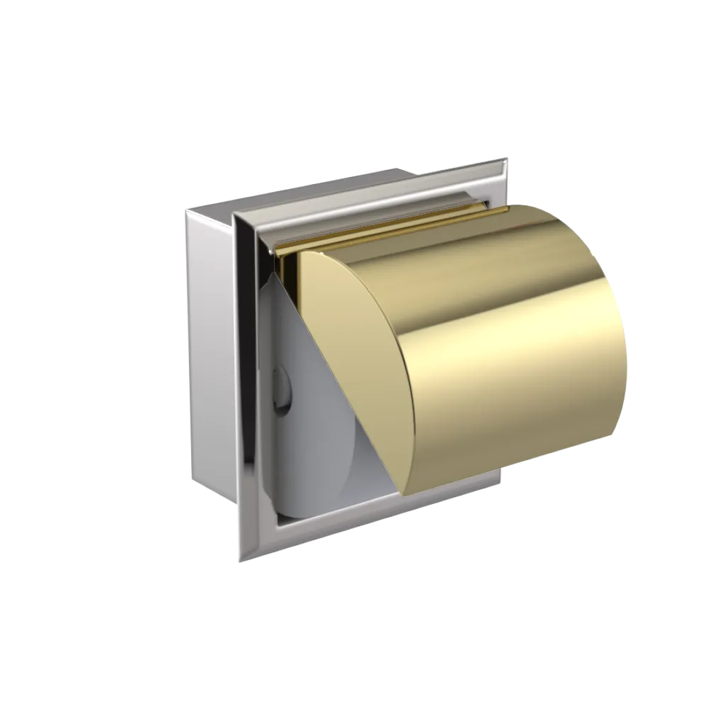 Rubinet RECESSED TOILET PAPER HOLDER Polished Nickel