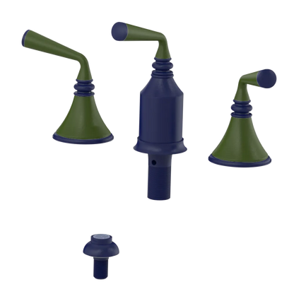 Rubinet Bidet Fitting with Spray, Diverter, and Vacum Breaker (Less Drain) Midnight Blue