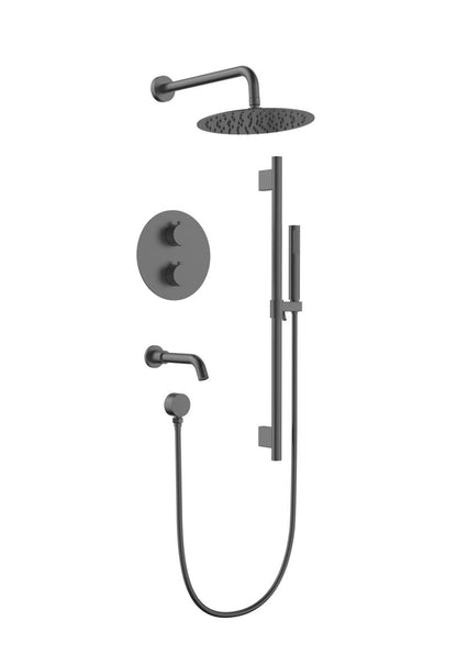 Aquaflo Rund 3-Way Thermostatic Shower Set