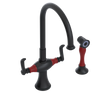 Rubinet Two Handle Single Hole Kitchen Set with Hand Spray Matt Black