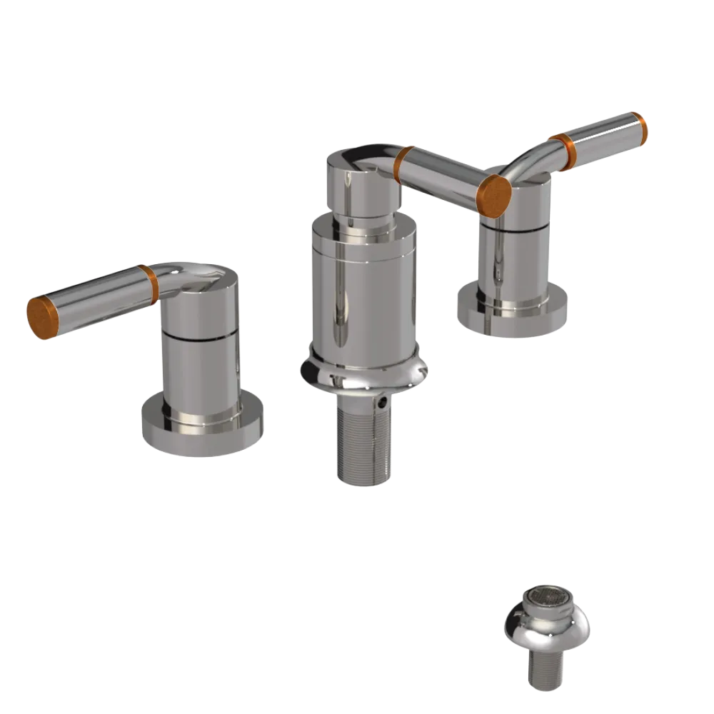 Rubinet Bidet Fitting with Spray, Diverter, and Vacuum Breaker (less drain) Polished Nickel