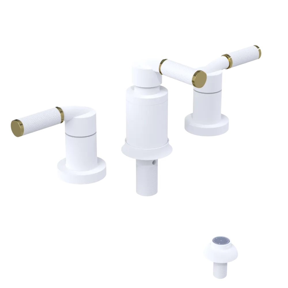 Rubinet Bidet Fitting with Spray, Diverter, and Vacum Breaker (Less Drain) Matt White