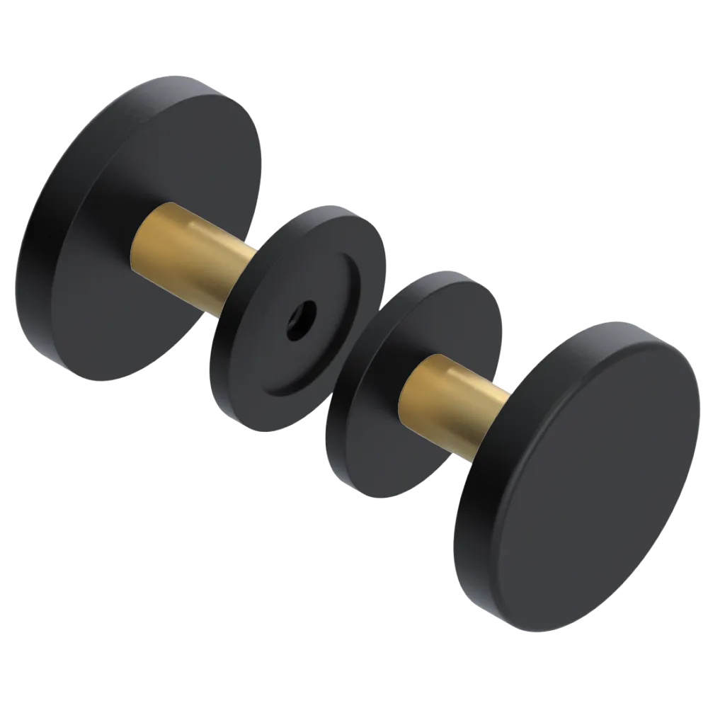 Rubinet Shower Door Knob (set) Matt Black