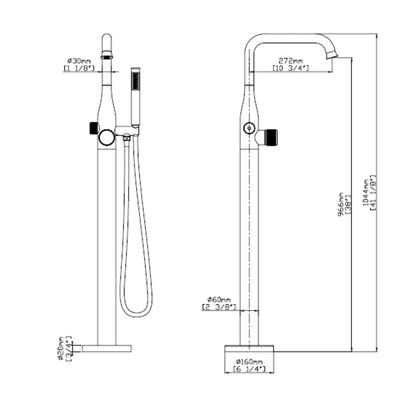 Aquaflo Dia Freestanding Tub Filler