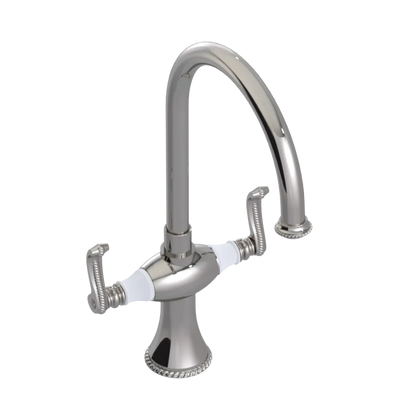 Rubinet Two Handle Single Hole Kitchen Set Polished Nickel