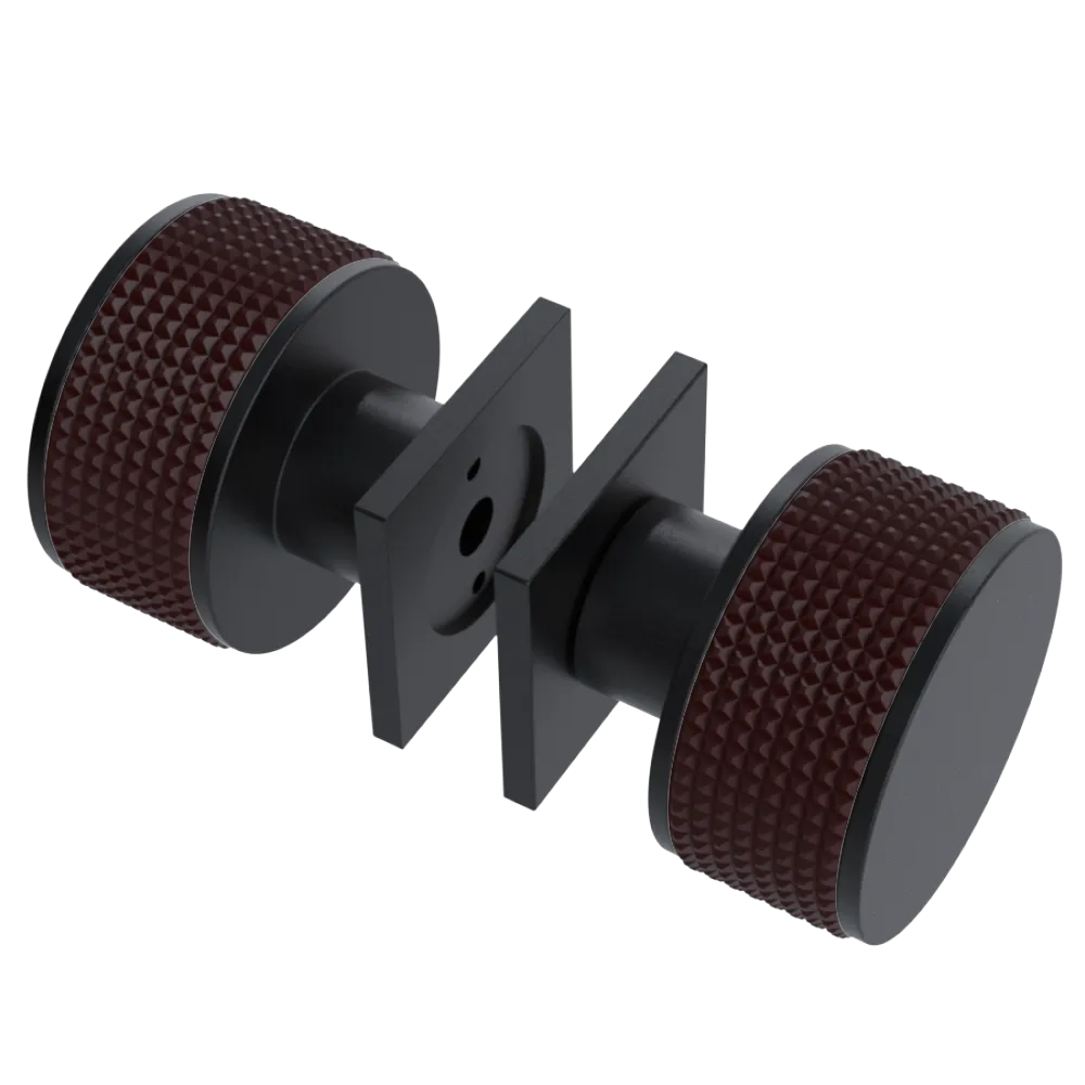 Rubinet Shower Door Knob (set) Matt Black