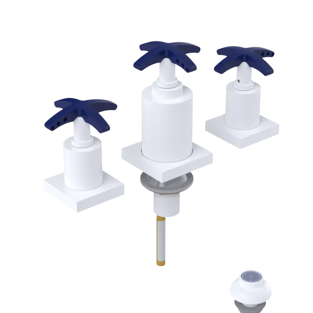 Rubinet Bidet Fitting with Spray, Diverter, and Vacuum Breaker (less drain) White