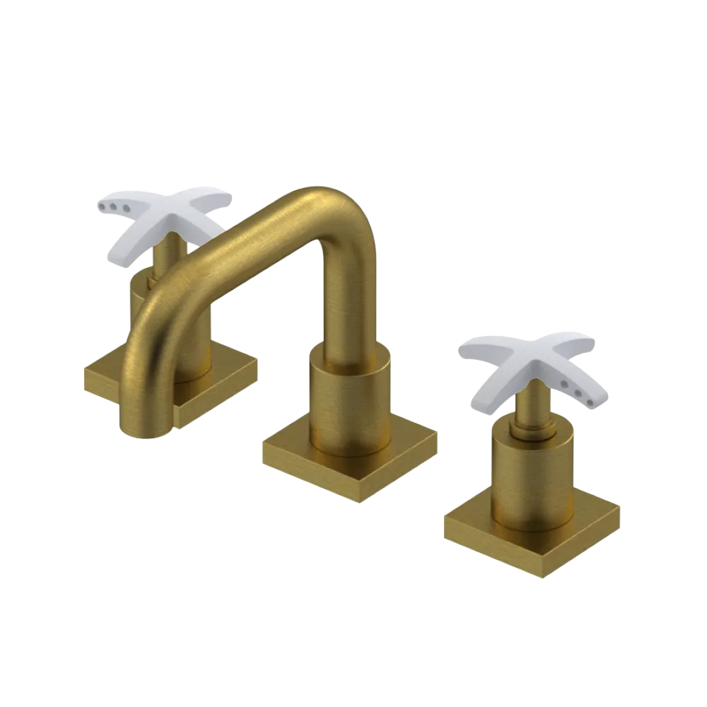 Rubinet Widespread Lav. Set. with Genesis spout (less drain) Antique Brass Matt