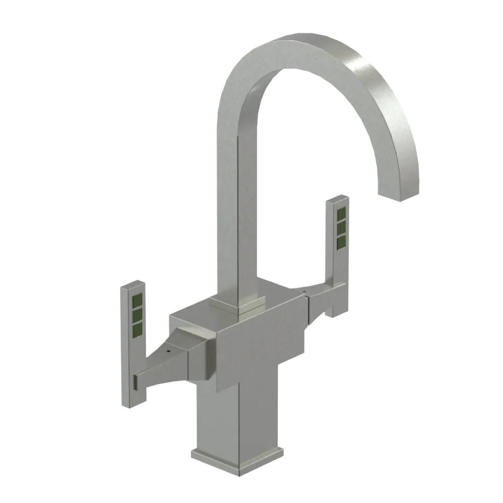 Rubinet Single Hole Dual Handle Lav. Set. (less drain) Satin Nickel