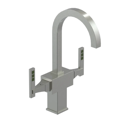 Rubinet Single Hole Dual Handle Lav. Set. (less drain) Satin Nickel
