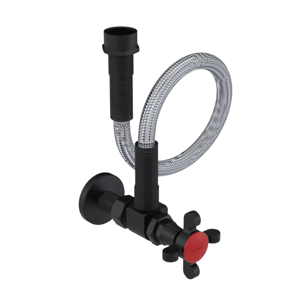 Rubinet Exposed Supply Kit (classic) Matt Black