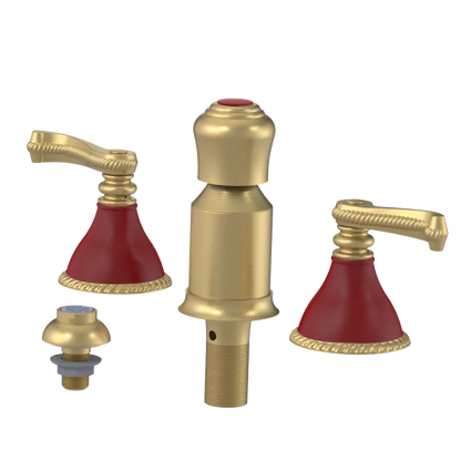 Rubinet Bidet Fitting with Spray, Diverter, and Vacum Breaker (Less Drain) Satin Gold