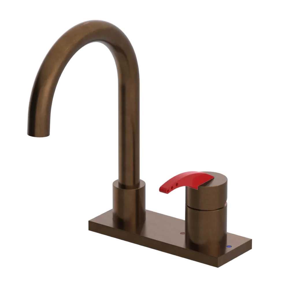 Rubinet 4" Centre Single Control Lav. Set. (less drain) Tuscan Brass