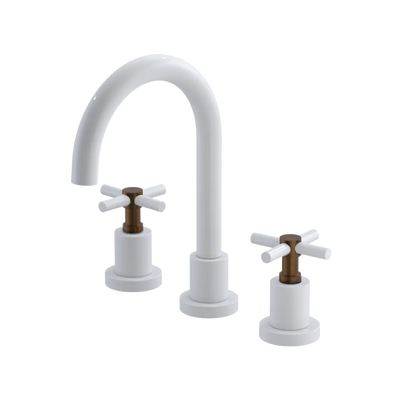 Rubinet Widespread Lav. Set. (less drain) White