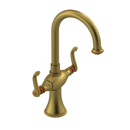 Rubinet Single Hole Dual Handle Lav. Set. (less drain) Antique Brass Matt