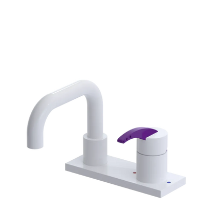 Rubinet 4" Centre Single Control Lav. Set. with Genesis spout (less drain) White
