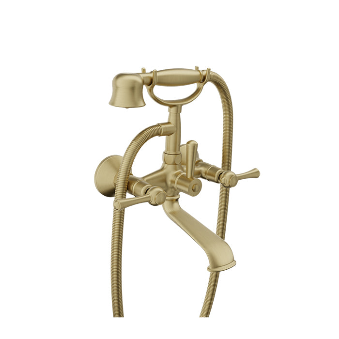 Baril Wall-mounted tub faucet with hand shower