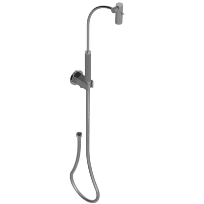Rubinet Hand Held Shower Bidet with Extended Reach & Dual Function Spray Including Wall Bracket with Supply & Hose (Round) Polished Nickel