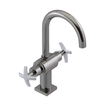 Rubinet Single Hole Dual Handle Lav. Set. (less drain) Polished Nickel