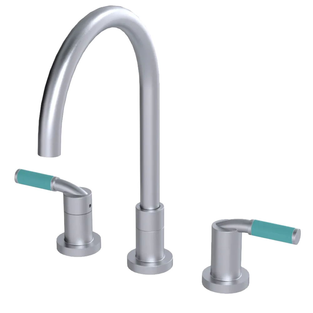 Rubinet Widespread Kitchen Set Satin Chrome