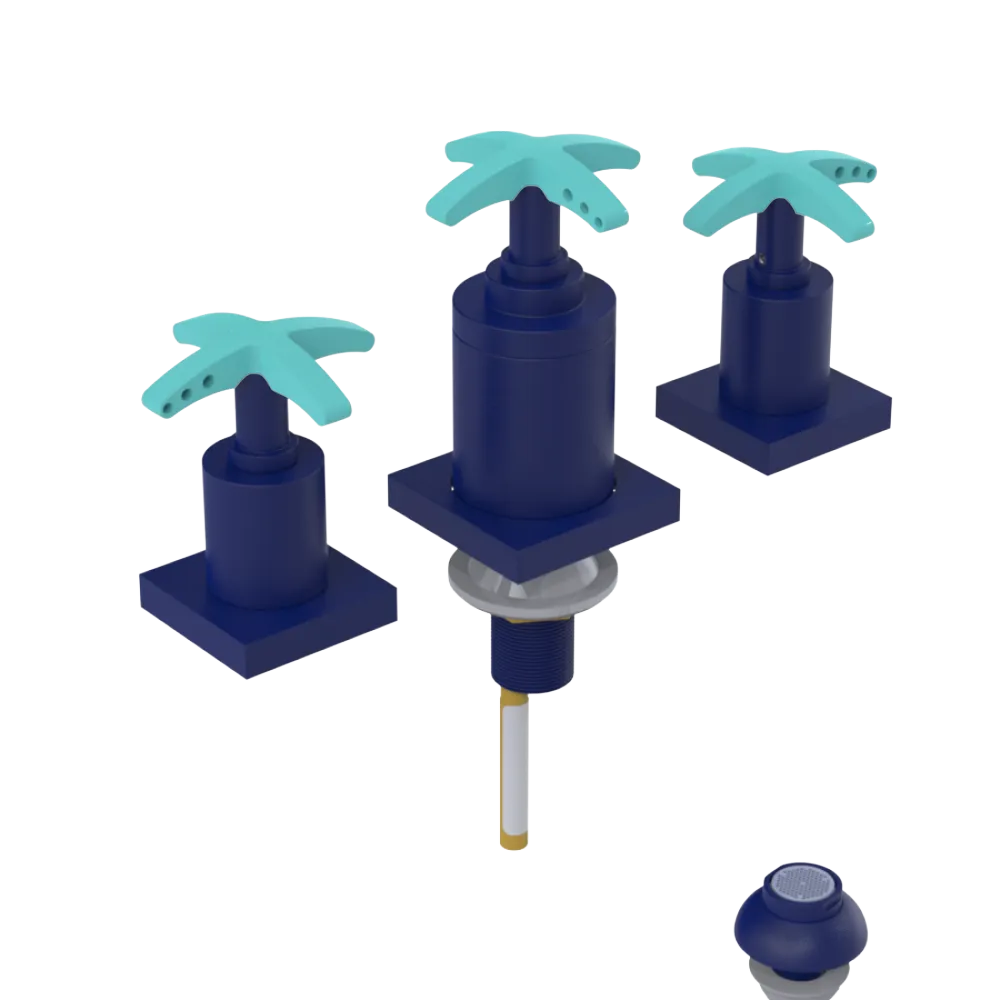 Rubinet Bidet Fitting with Spray, Diverter, and Vacuum Breaker (less drain) Midnight Blue