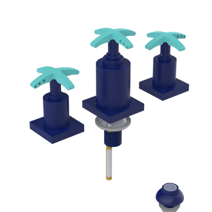 Rubinet Bidet Fitting with Spray, Diverter, and Vacuum Breaker (less drain) Midnight Blue