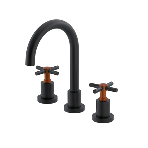 Rubinet Widespread Lav. Set. (less drain) Matt Black