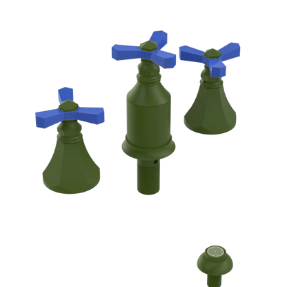 Rubinet Bidet Fitting with Spray, Diverter, and Vacum Breaker (Less Drain) Green Envy